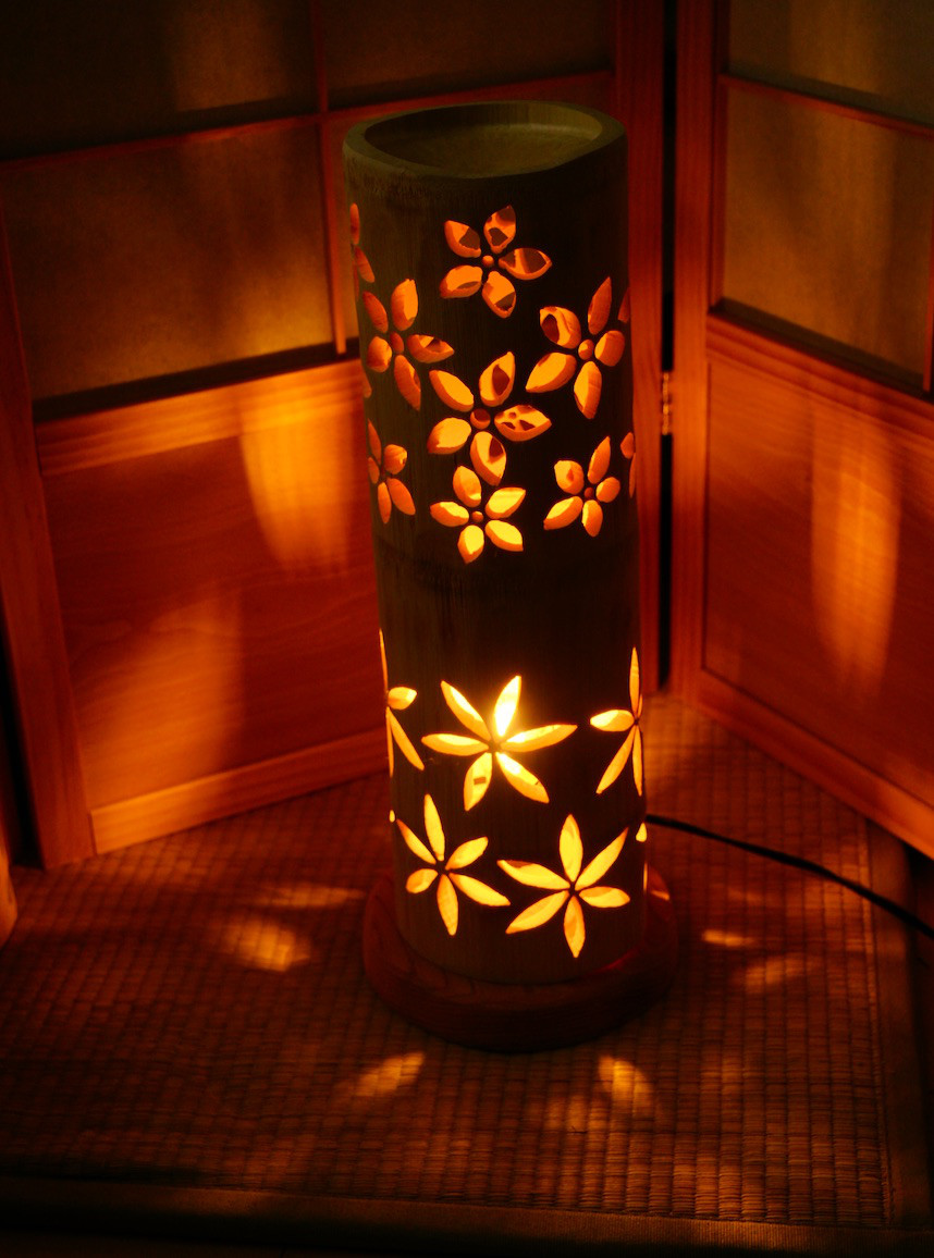 ◆全面彫・極太竹◆竹灯り・竹あかり・竹灯籠　 ～～ 癒しの灯り　★華舞★～～