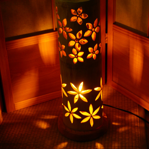 竹灯り 彩シリーズ 〜花模様〜 竹灯籠 孟宗竹