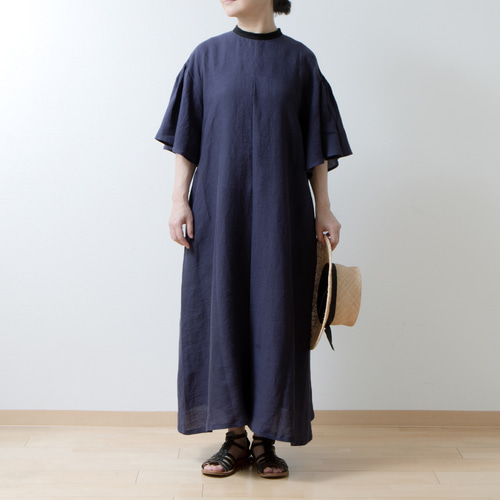 elu. babystylelab ネイビー フレアスリーブ Aラインワンピース elu. babystylelab ネイビー フレアスリーブ Aラインワンピース
