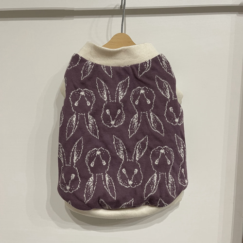犬服 ハンドメイド S リバーシブルジャガードニット生地 プティラパン