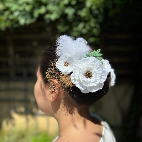 婚礼髪飾り お色直し用 真珠 GIRL DRESS FOR NOW ヘッドドレス 大きめ 金具 結婚式 パール