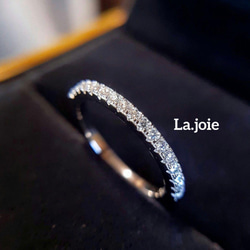 大人気！　最高品質 モアサナイト ハーフエタニティ 1.5mm リング 4枚目の画像