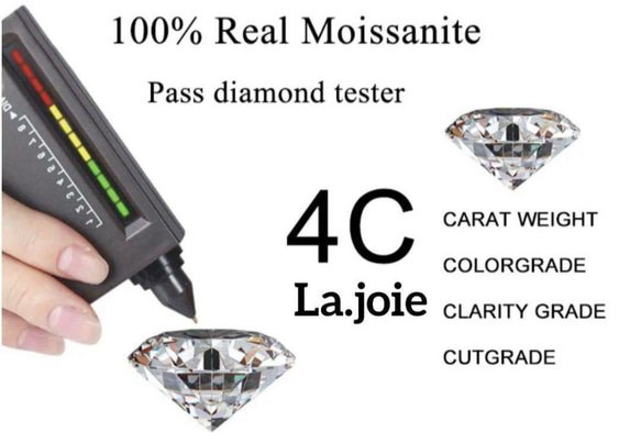 大人気！　最高品質 モアサナイト ハーフエタニティ 1.5mm リング 8枚目の画像