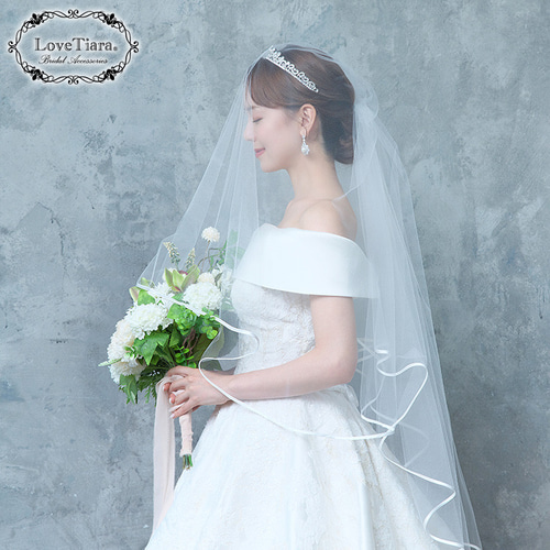 ミディアムベール【サテンパイピング】VSM-03|花嫁 結婚式 挙式