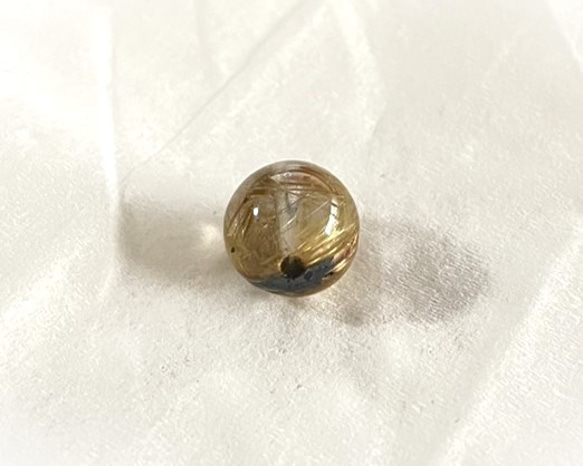 CYA　レア AAAA 黄金 黒金針 タイチン ルチルクォーツ キャッツアイ 8.5mm玉 粒売】 天然石ビーズ 現物 8枚目の画像