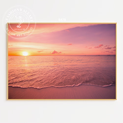 【新品】アートフォト　額ありA4白フチ　海　ビーチ　風景　夕焼け　サンセット 72887bc22732d268d75fc6339a628b