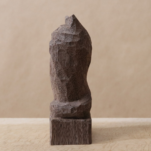 招き猫（左手）木彫り 木製 ネコの置物 インテリア雑貨（木材