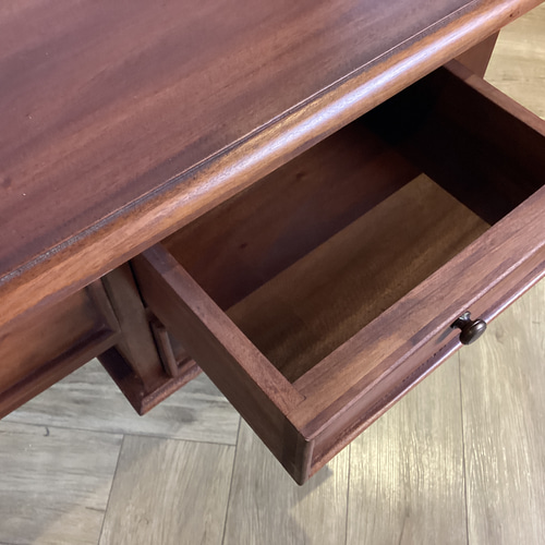 訳ありな逸品】英国アンティーク調 マホガニー無垢材 書斎机 作業机