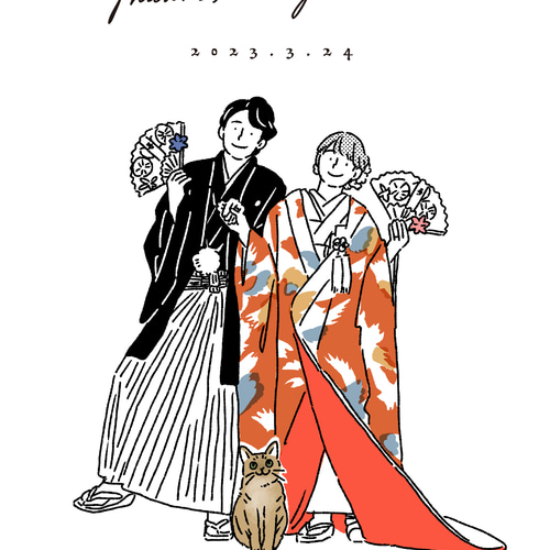 似顔絵 イラスト ウエルカムボード シンプル似顔絵 ウェルカムボード フルカラー おしゃれ ウェルカム