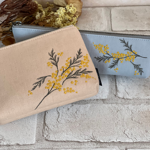 yukiemon/バルーンランド刺繍/限定ピンクベージュ/ミニポーチ ユキエモン - ポーチ・巾着袋の人気通販 | minne byGMOペパボ