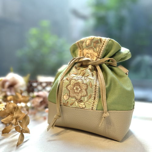 インド刺繍リボン 巾着バッグ 巾着バッグ ekopeto 通販 17812003