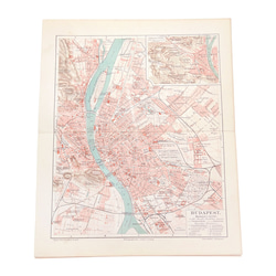 フランス パリ都心部 アンティークマップ 古地図 ヴィンテージペーパー