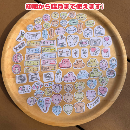 handmade マタニティフレークシール① 母子手帳 アルバム シール