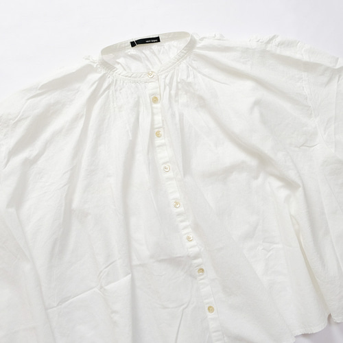 コットンリネン バックギャザーブラウス vent blanc RE-1908