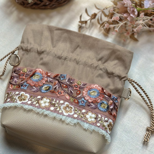 インド刺繍リボン 巾着バッグ 巾着バッグ ekopeto 通販 17812585