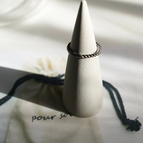 S466 シルバー925 シルプルラインリング 16号 人差し指リング 金属