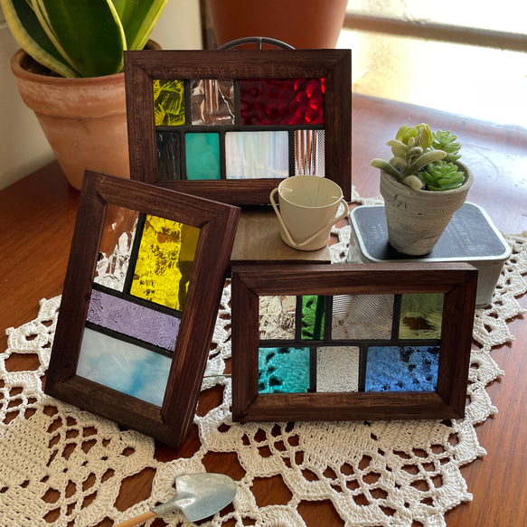 ステンドグラス パネル 小さな3点セット その他インテリア雑貨  