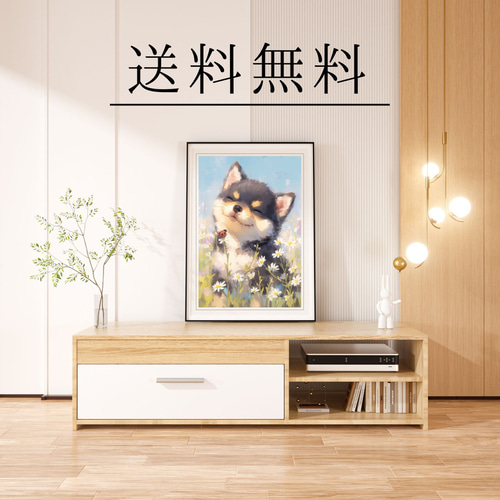 天犬戯舞 - 黒柴犬の子犬 No.11】夏・テントウムシ・子犬・うち