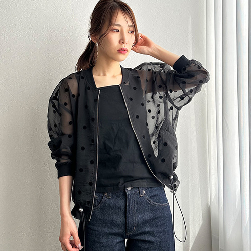 全3色】冷房対策やラッシュガードにも♪ ドット フロッキー