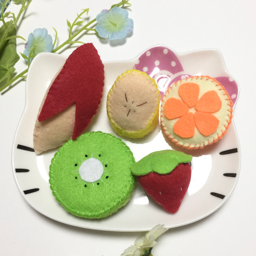 フェルトままごと フルーツ&サンドイッチ おもちゃ・人形 smrymamagoto