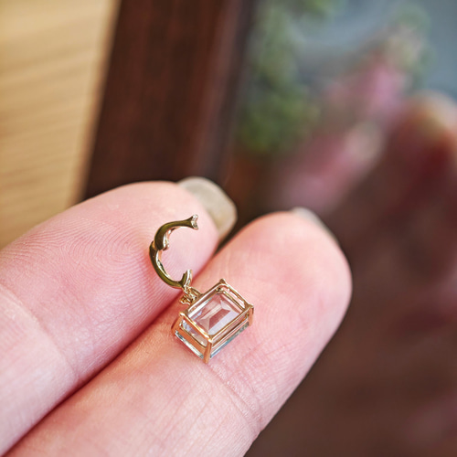 万能金具 アクアマリンペンダントトップk18 ペンダントトップ
