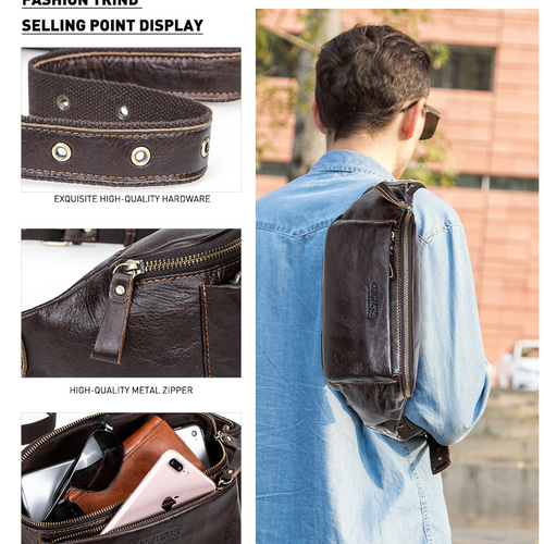 本革 ボディバッグ メンズ ウエストポーチ レザーバッグ 斜めがけ ワン