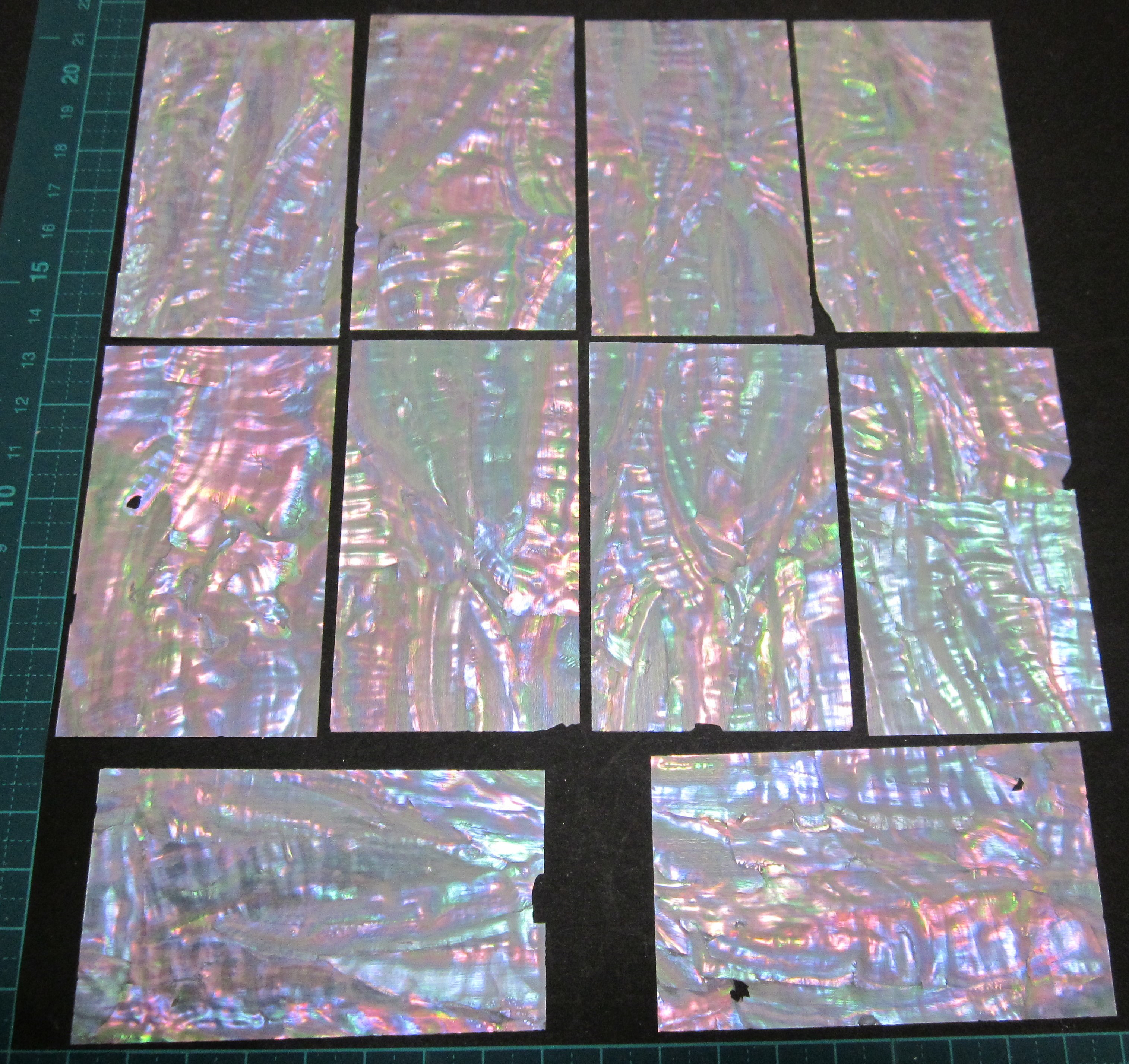 専用品：あわび　青貝　螺鈿　延板　カッターで切れる貝シート 大判6枚セット あわび 青貝 螺鈿 延板 カッターで切れる貝シート 工芸・民芸