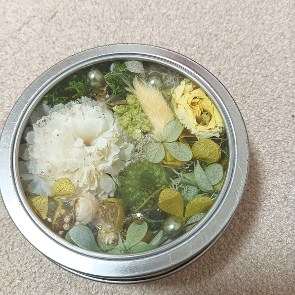 8】プリザーブドフラワー マグネット缶 プリザーブドフラワー りん  
