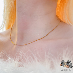 《サージカルステンレス316L》　極細　上品　スネークチェーン　ネックレス　金属アレルギー対応　つけっぱなしok　 2枚目の画像