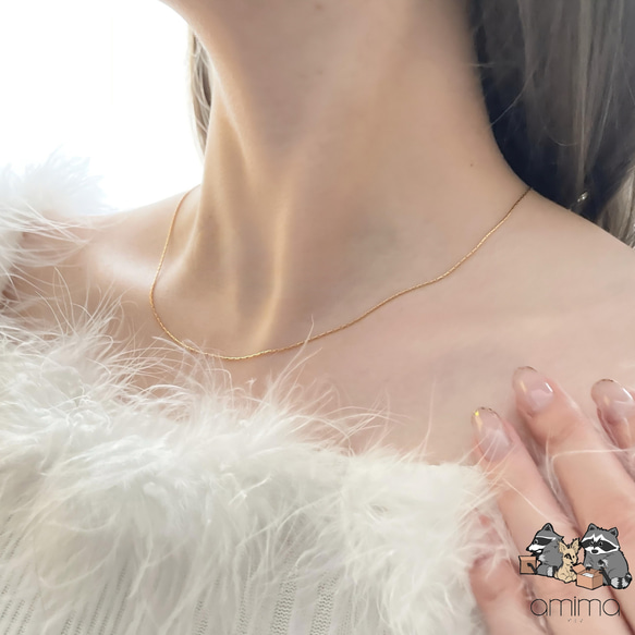 《サージカルステンレス316L》　極細　上品　スネークチェーン　ネックレス　金属アレルギー対応　つけっぱなしok　 1枚目の画像