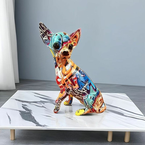 チワワ 置物 カラフル クリエイティブカラフルドールドッグ 彫刻 チワワ 置物 カラフル クリエイティブカラフルドールドッグ 彫刻