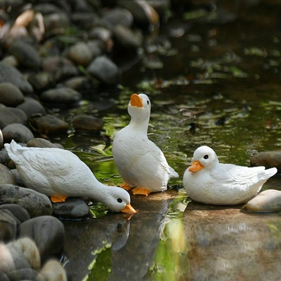 新品 ストーン調アヒルのジマイマ置物 ガーデンオーナメント ピーター