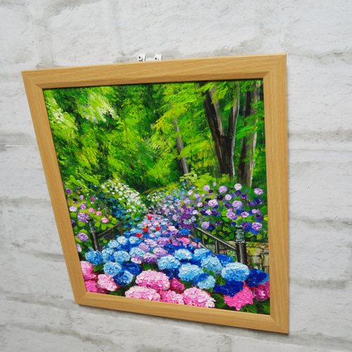 油絵 油彩 油彩画 絵 絵画【紫陽花の階段】 絵画 HR 通販 油絵 油彩 油彩画 絵 絵画【紫陽花の階段】 絵画 HR 通販
