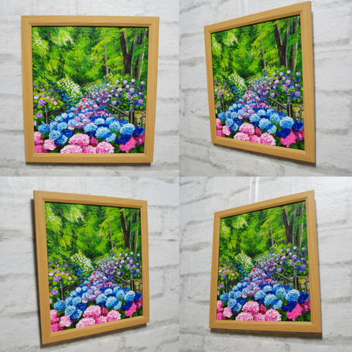 油絵 油彩 油彩画 絵 絵画【紫陽花の階段】 絵画 HR 通販 油絵 油彩 油彩画 絵 絵画【紫陽花の階段】 絵画 HR 通販