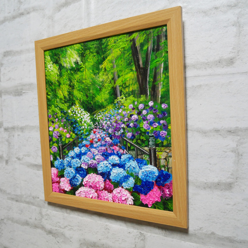 油絵アート（green flower） 油絵 油彩 油彩画 絵 絵画【新緑の森】 絵画 HR 通販 15665343