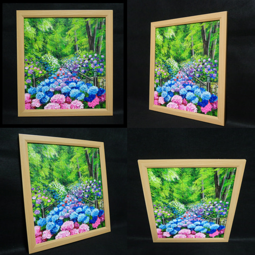 油絵 油彩 油彩画 絵 絵画【紫陽花の階段】 絵画 HR 通販 油絵 油彩 油彩画 絵 絵画【紫陽花の階段】 絵画 HR 通販