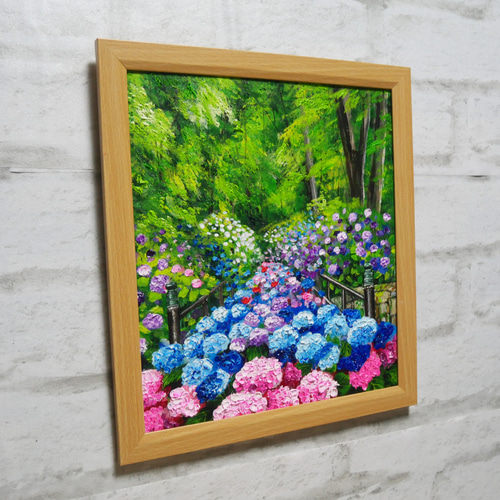 油絵 油彩 油彩画 絵 絵画【紫陽花の階段】 絵画 HR 通販 油絵 油彩 油彩画 絵 絵画【紫陽花の階段】 絵画 HR 通販