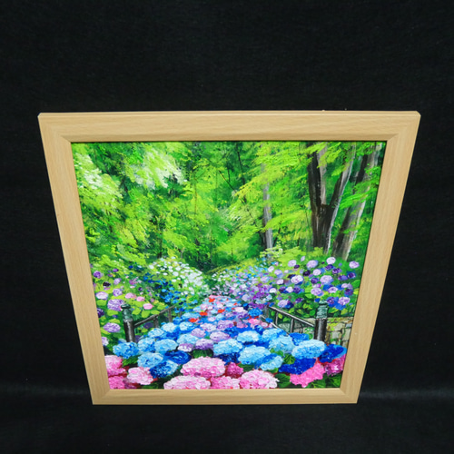 油絵 油彩 油彩画 絵 絵画【紫陽花の階段】 絵画 HR 通販 油絵 油彩 油彩画 絵 絵画【紫陽花の階段】 絵画 HR 通販