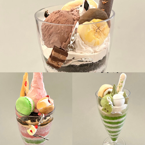 数量限定】フェイクデコレーションパフェ（ケーキチャーム付き