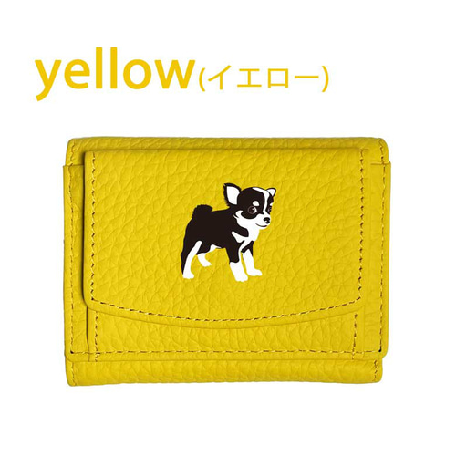 チワワ 財布 小銭入れ チワワ(ブラック＆タン) 三つ折り ミニ財布 フルオープン ボックス型