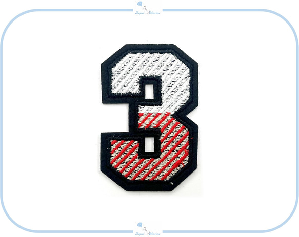 アミ出品　3xl 首元印刷有 ES98-3 アップリケ 刺繍 ナンバー 数字 デザイン 背番号