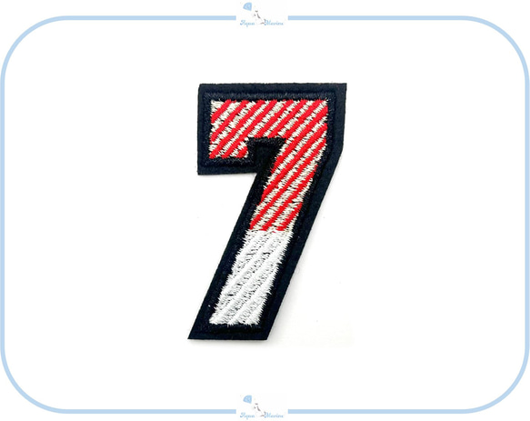 ES98-7 アップリケ 刺繍 ナンバー 数字 デザイン 背番号 ハンドメイド