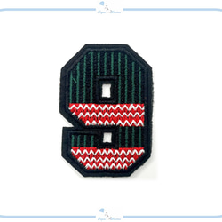 ES98-3 アップリケ 刺繍 ナンバー 数字 デザイン 背番号 ハンドメイド