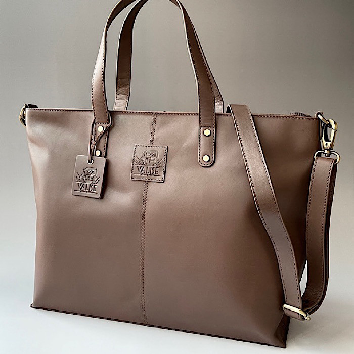 英国デザイン牛革かばんValise 2wayトートII トープグレイ