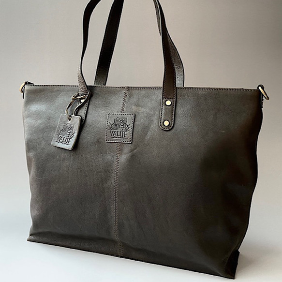 英国デザイン牛革かばんValise トートIII レーシンググリーン バリス