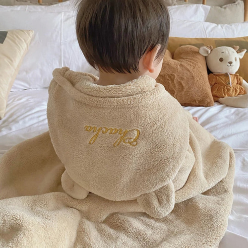 オーダーメイド 名入れ】フード付き コーラルフリース ベビーバス