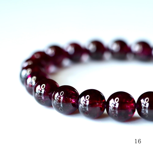 【ほぅ】宝石質ガーネットのシンプルゴムブレスレット ガーネット 高品質 ブレスレット 10.5mm 18cm 天然石