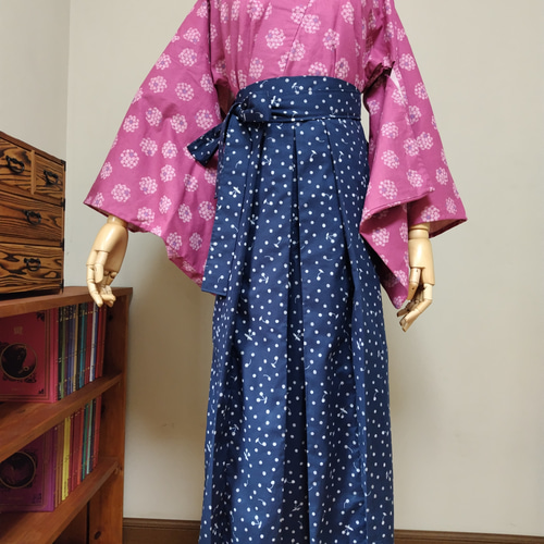 aibo の洋服　アイボの服　(桜柄袴)　水色 aibo の洋服 アイボの服 (桜3色和柄) 袴 - aibo大好きお洋服屋