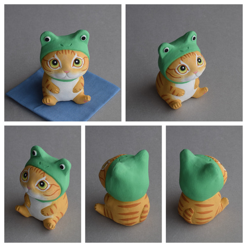 猫とカエルの陶磁器ボックス ff075499a0f28493268fd3e251cf35