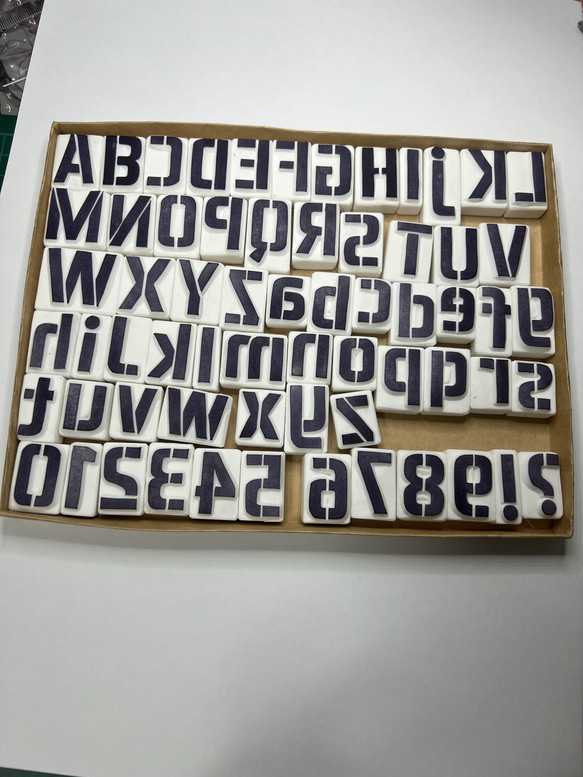 ステンシルスタンプ アルファベット 数字セット はんこ ステンシルスタンプ アルファベット 数字セット はんこ